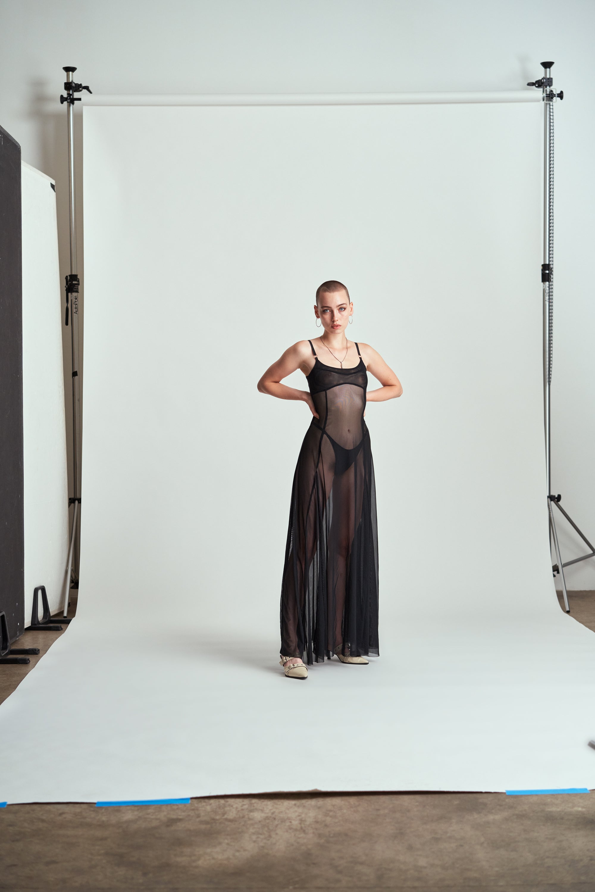 transparent dress Maxi – daijanala Size:33 x 30 print_family:Black Style Cheat Cut Out