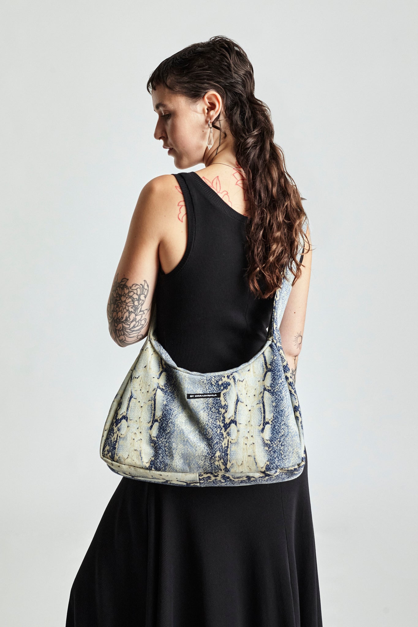 Snake Denim Bag