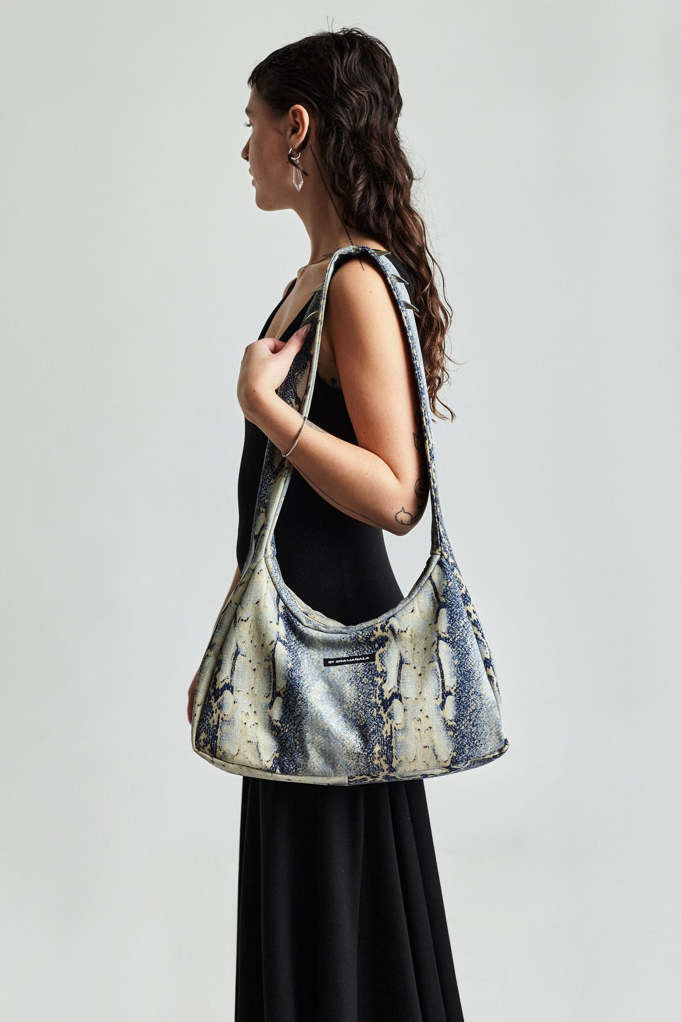 Snake Denim Bag